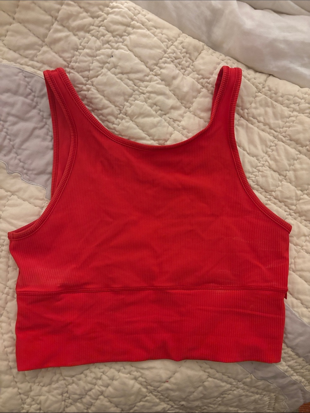 Lululemon Ribbed Red Crop Tank Top